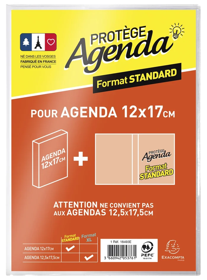 EXACOMPTA Protège-agenda STANDARD, en PVC, translucide - OEM 18493E
