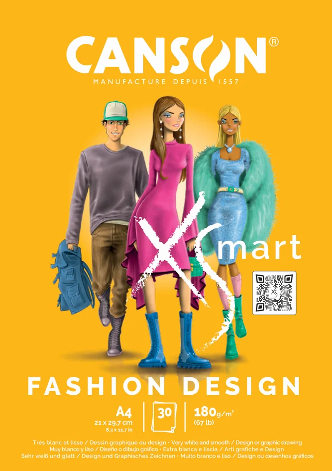CANSON Bloc de dessin XS'MART FASHION DESIGN, A4 - OEM C32250P000