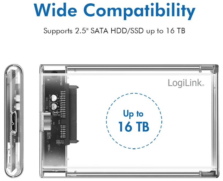 LogiLink Boîtier pour disque dur SATA 2,5', USB 3.0 - OEM UA0409