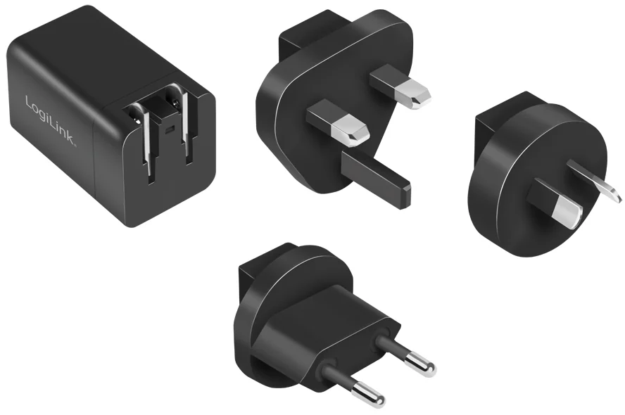 LogiLink Adaptateur de voyage USB, USB C, technologie GaN - OEM PA0302