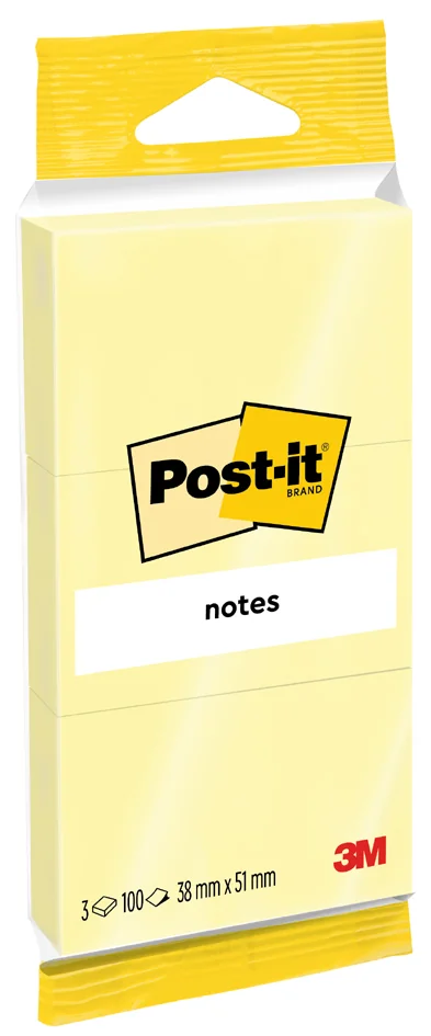 Post-it Bloc-note adhésif, 76 x 127 mm, jaune, blister - OEM 6830GB