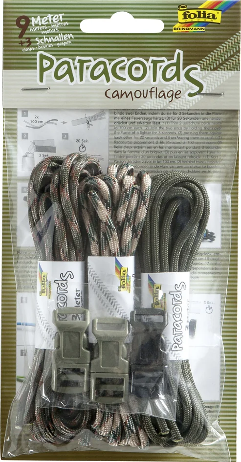 folia Set paracorde 'CAMOUFLAGE', couleurs assorties - OEM 83302