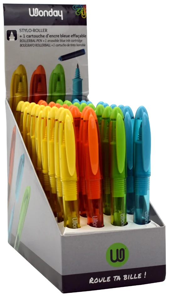 Wonday Stylo roller, pointe métal, présentoir de 36 - lot de 36 - OEM FEC210063