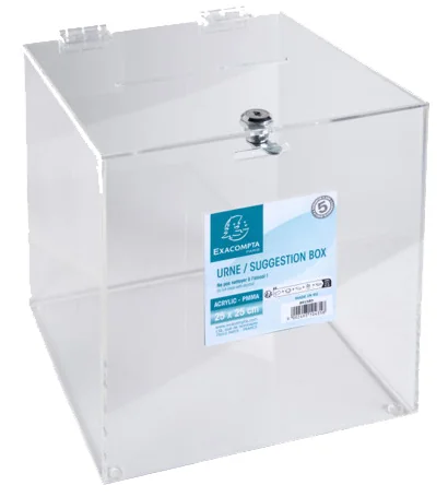 EXACOMPTA Urne, en acrylique, fermable à clé, transparent - OEM 89158D