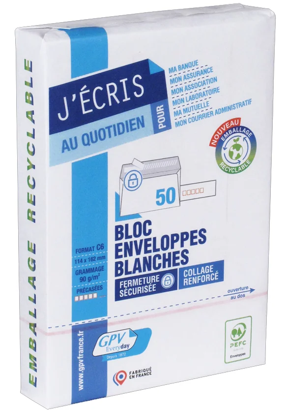 GPV Enveloppes précasées, DL, 110 x 220 mm, blanc - OEM 6613
