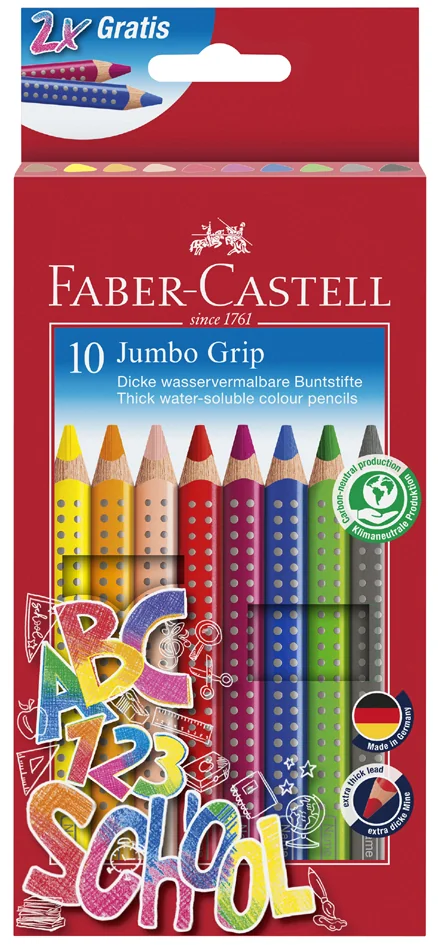 FABER-CASTELL Crayon de couleur Jumbo GRIP, étui promo - OEM 280922