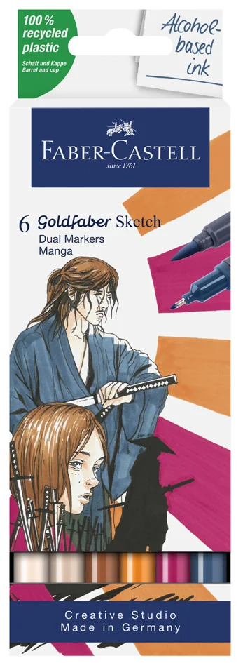 FABER-CASTELL Marqueur Sketch GOLDFABER, étui de 6 Manga - OEM 164809