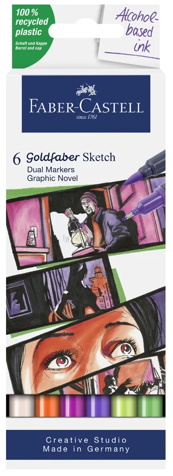 FABER-CASTELL Marqueur Sketch GOLDFABER, étui de 6 Graphic - OEM 164810