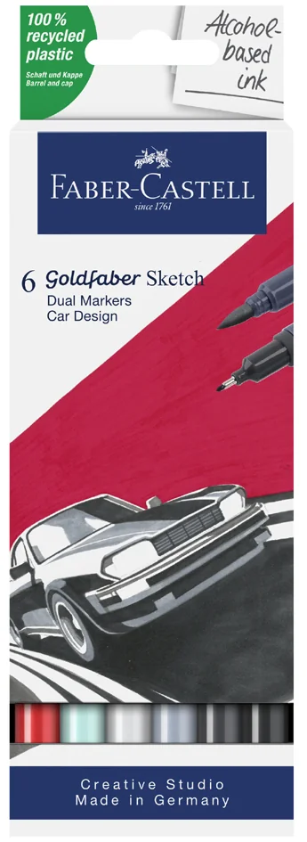 FABER-CASTELL Marqueur Sketch GOLDFABER, étui de 6 Car - OEM 164813