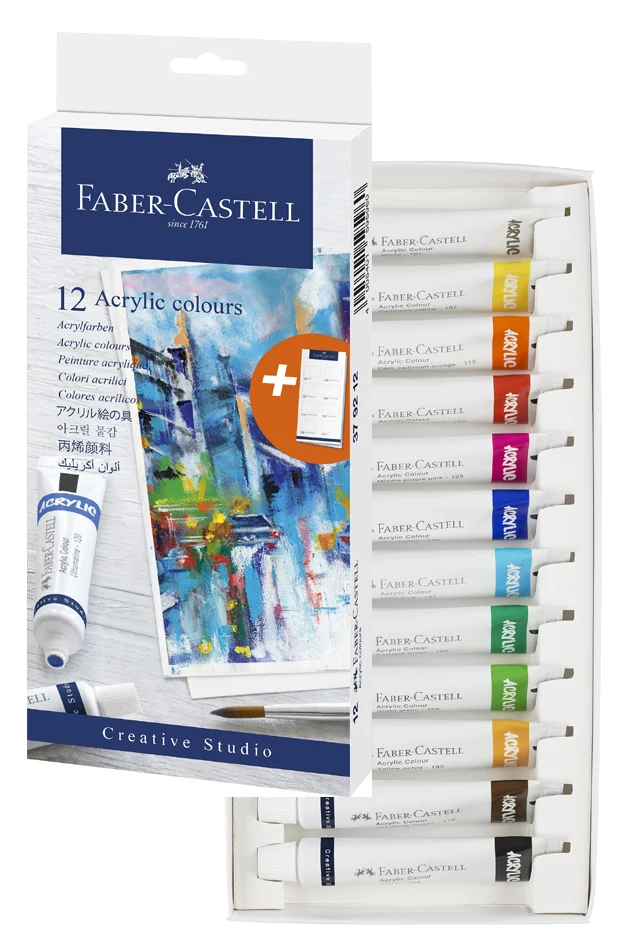 FABER-CASTELL Acrylique en tube, étui carton de 12 - OEM 379212