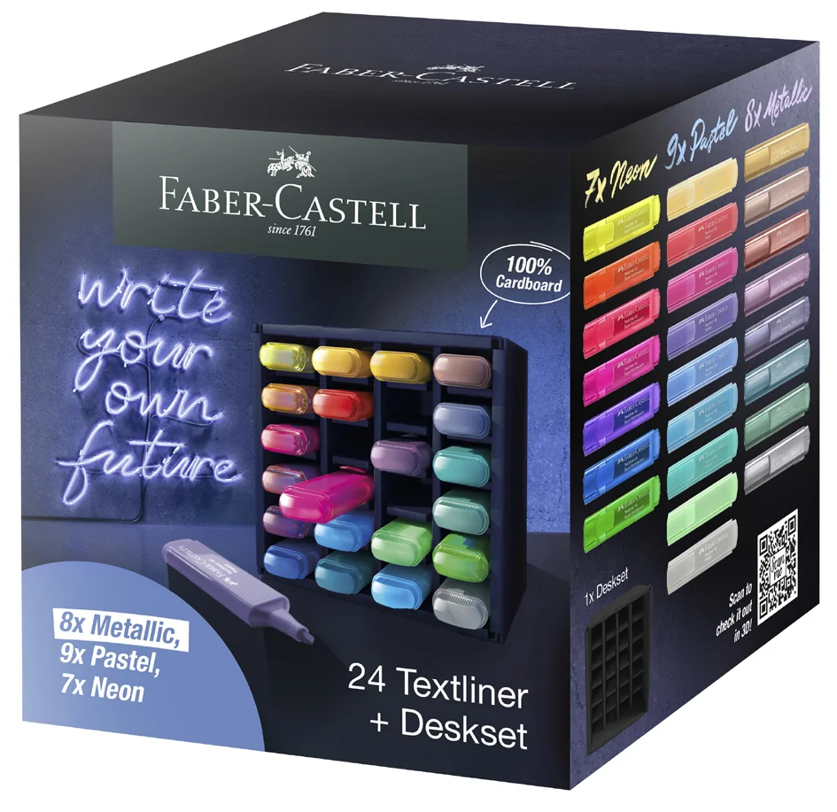 FABER-CASTELL Surligneur TEXTLINER 1546, en set de bureau - OEM 254602