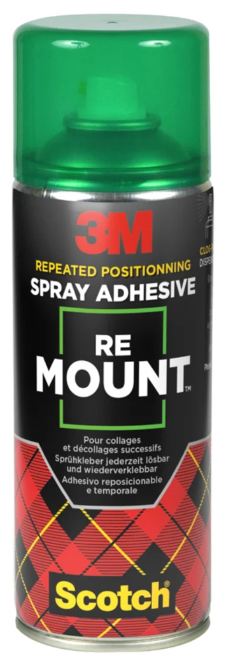 3M Scotch Colle spray RE MOUNT, détachable, 400 ml - OEM 34-2000-2961-8