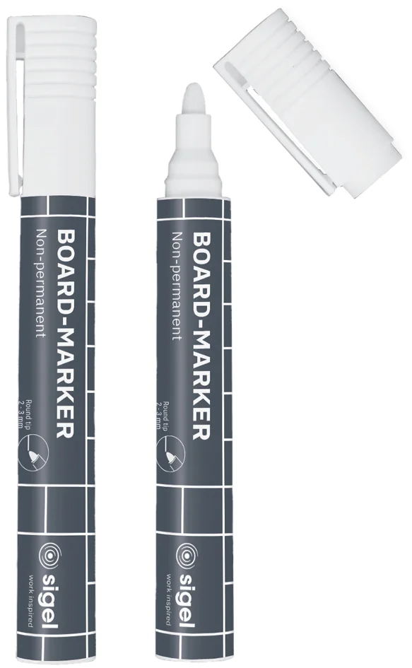 sigel Marqueur universel, pointe ogive: 2 - 3 mm, blanc - OEM BA715