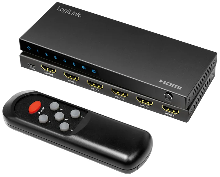LogiLink 4K/60Hz Commutateur HDMI, 5 ports, noir - OEM HD0060