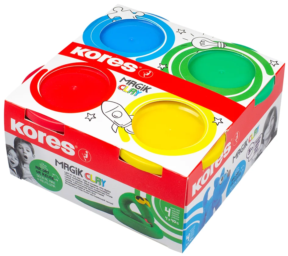 Kores Pâte à modeler 'Magic Clay', assorti - OEM KM34241
