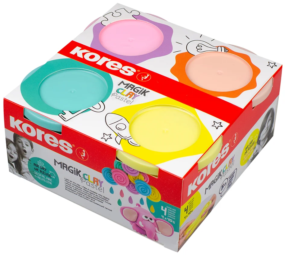 Kores Pâte à modeler 'Magic Clay Pastel', assorti - OEM KM34242