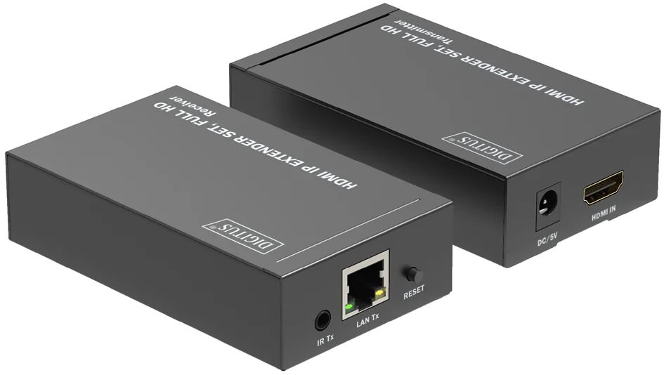 DIGITUS Kit d'extension Video HDMI IP, 120 m, noir - OEM DS-55517
