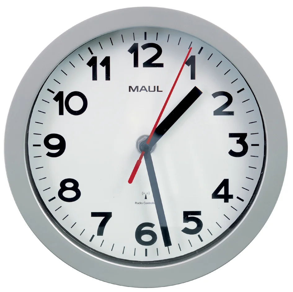 MAUL Horloge murale/radio MAULstep, diamètre: 200 mm, argent - OEM 9052895