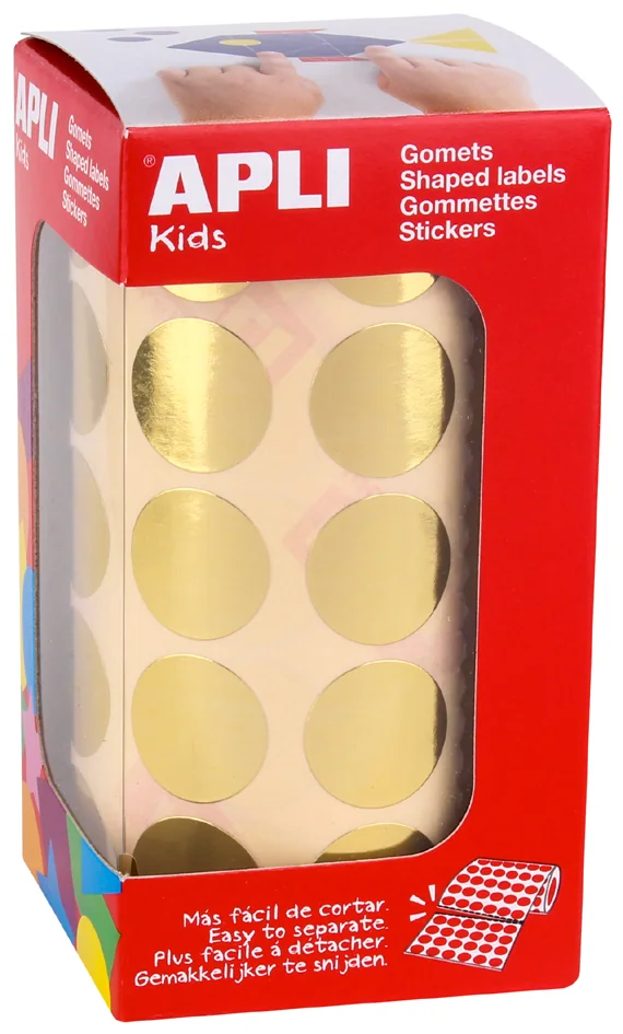 APLI kids Gommettes 'Rond' en rouleau, rouge métallisé - OEM 12049