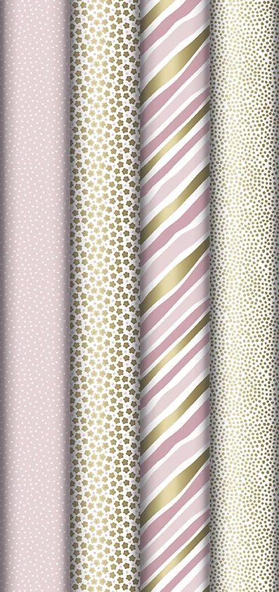 Clairefontaine Papier cadeau 'Excellia rosé', en présentoir - lot de 20 - OEM 202054C