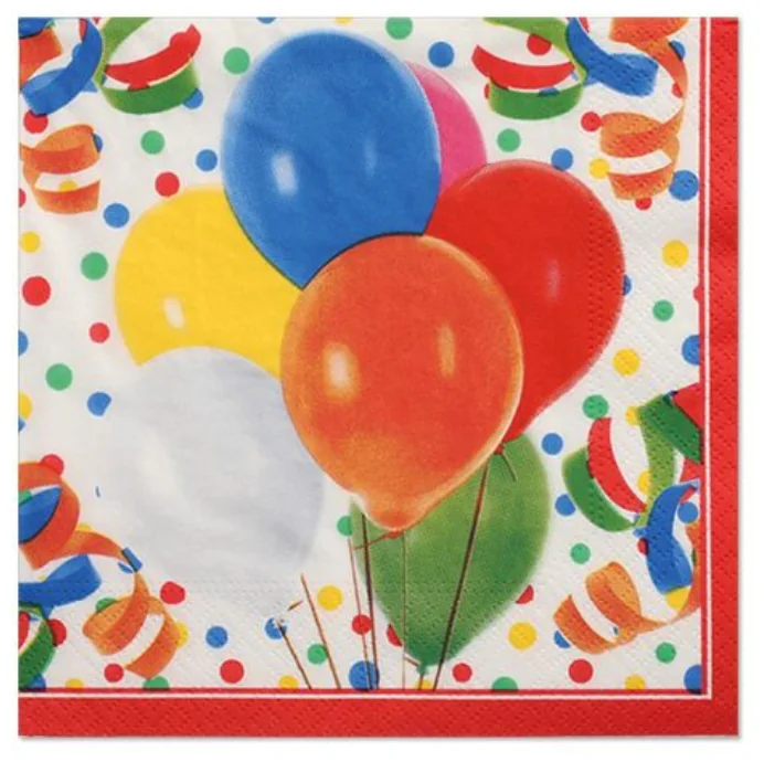 PAPSTAR Serviettes à motifs 'Lucky Balloons', 330 x 300 mm - OEM 81709