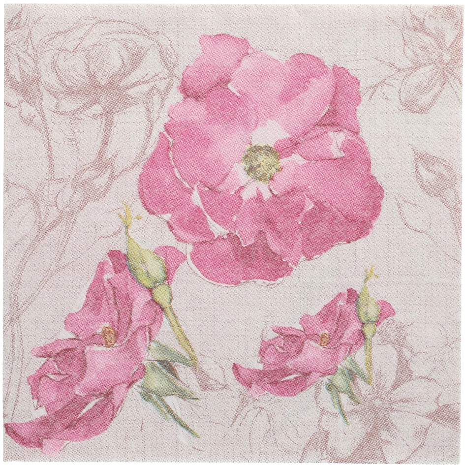 PAPSTAR Serviette à motif 'ROYAL Collection Blossom' - OEM 89289