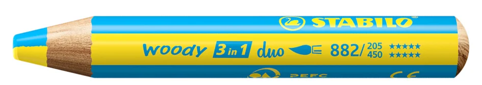 STABILO Crayon multi-talents woody 3en1 duo, vert clair/brun - OEM 882/570-630