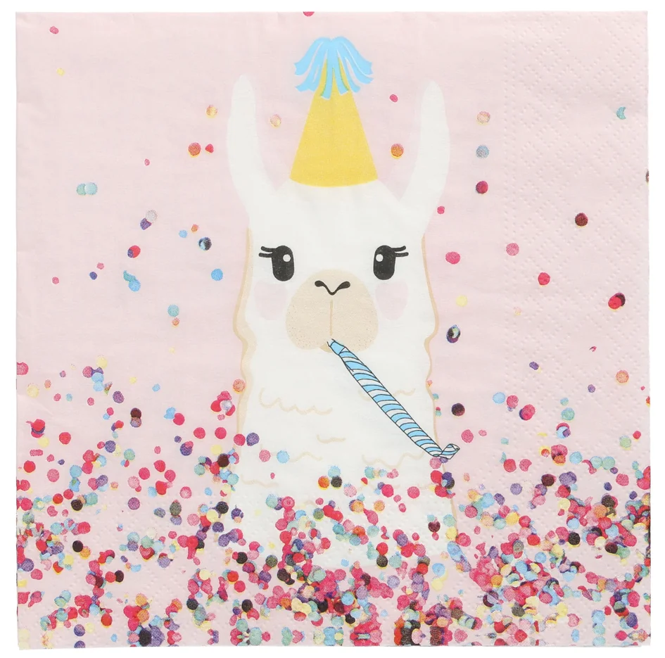 PAPSTAR Serviette à motif 'Lama Party', 330 x 330 mm - OEM 89481