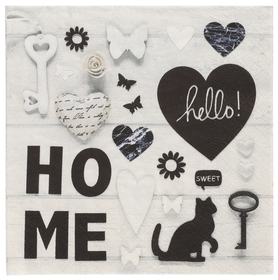 PAPSTAR Serviette à motif 'Home', 330 x 330 mm - OEM 89477