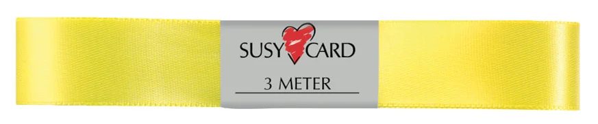 SUSY CARD Ruban cadeau 'double satin', 15 mm x 3 m, jaune - OEM 11230232