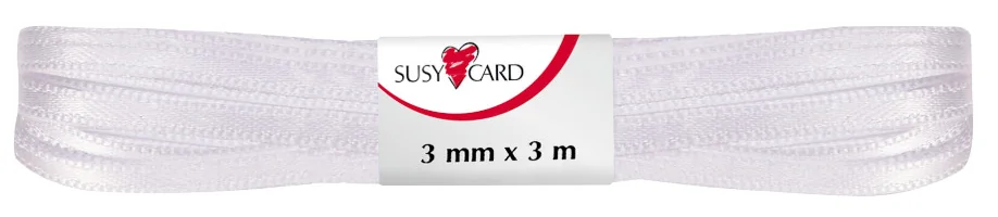 SUSY CARD Ruban cadeau 'double satin', 3 mm x 3 m, bleu - OEM 40002330