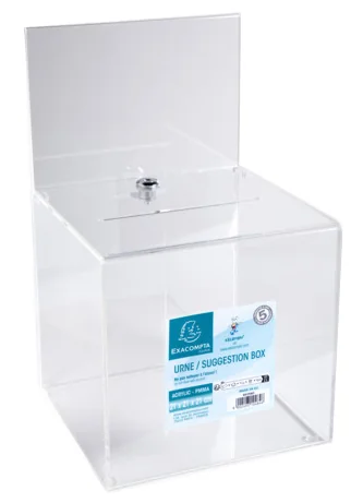 EXACOMPTA Urne, en acrylique, fermable à clé, transparent - OEM 89258D
