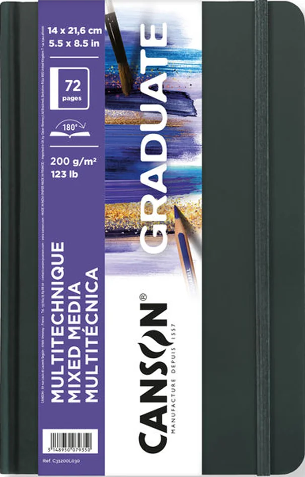 CANSON Carnet de dessin GRADUATE Mixed Media, noir - OEM C31200L032