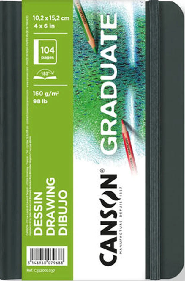 CANSON Carnet à croquis GRADUATE DRAWING, 102 x 152 mm, noir - OEM C31200L037