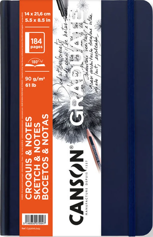 CANSON Carnet à croquis GRADUATE SKETCH & NOTES, bleu foncé - OEM C31200L043