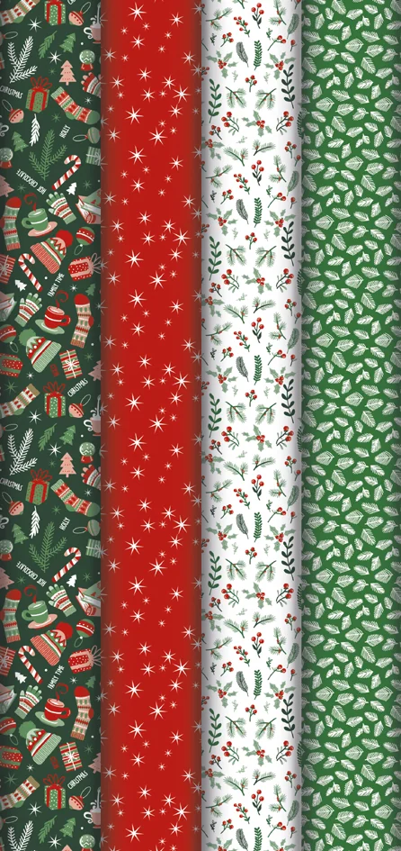 Clairefontaine Papier cadeau de Noël 'Cosy' - lot de 30 - OEM 214003C