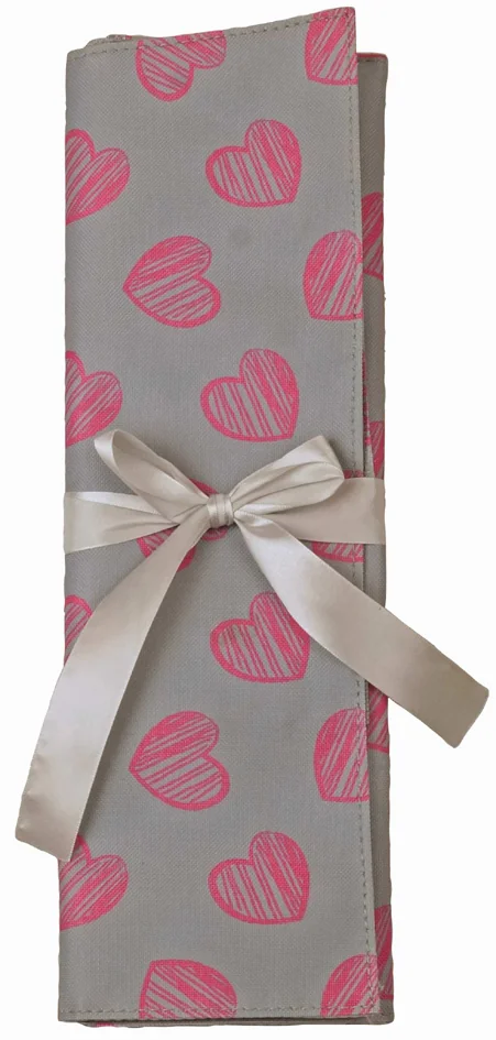 KLEIBER Pochette pour aiguilles à tricoter COEURS, gris/rose - OEM 91846