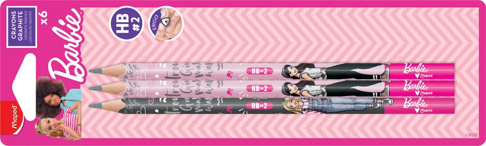 Maped Crayon de papier Barbie, HB, blister de 6 - OEM 850801