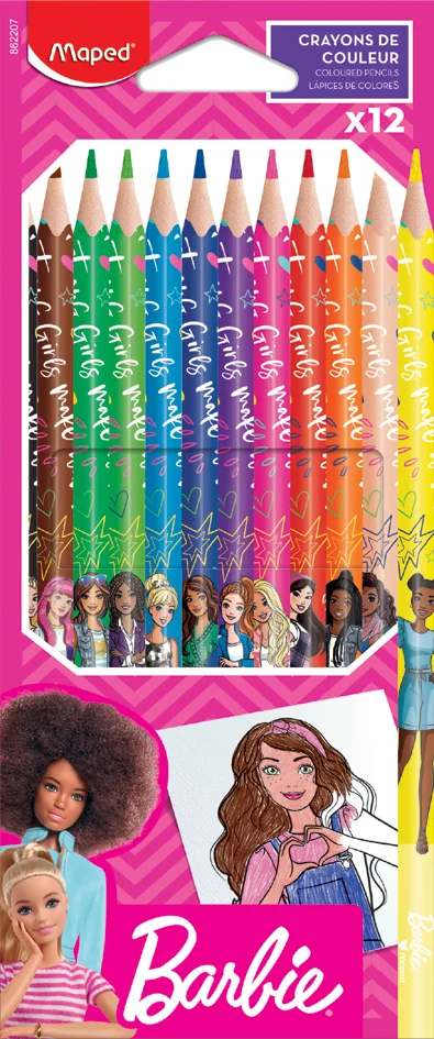Maped Crayon de couleur Barbie, étui en carton de 12 - OEM 862207