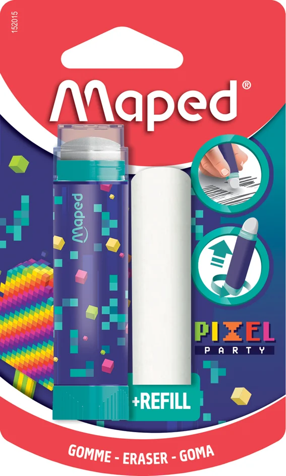 Maped Gomme PIXEL PARTY + gomme de rechange, blister - OEM 152015