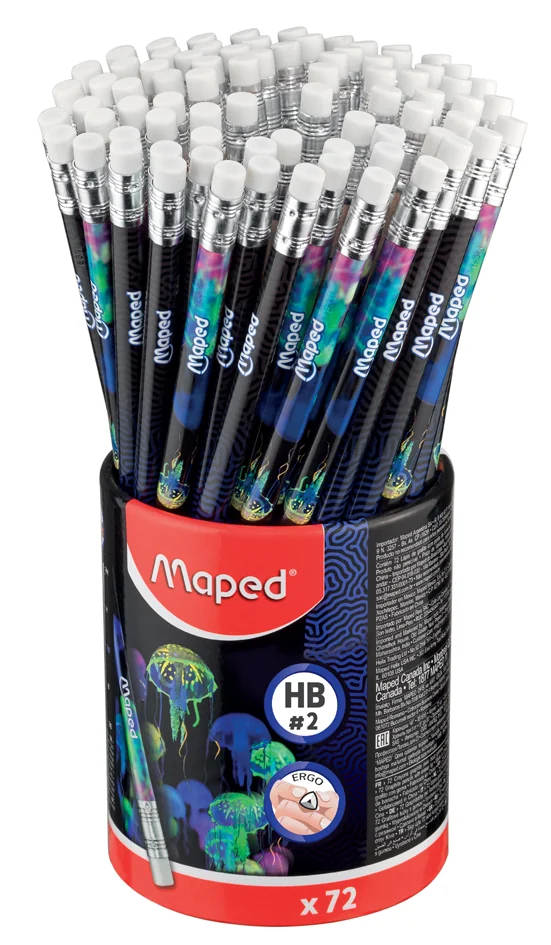 Maped Crayon de papier DEEPSEA PARADISE, avec gomme, HB - OEM 851810