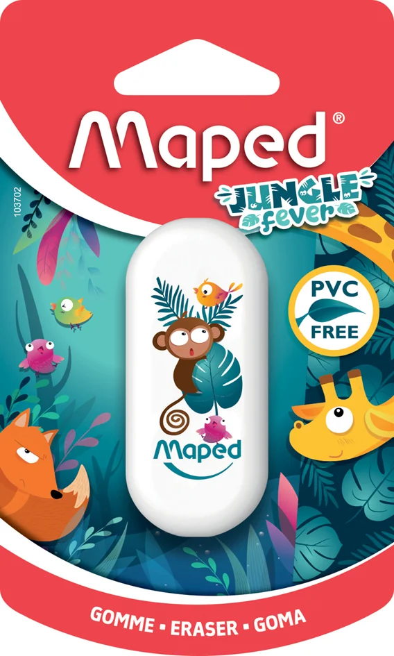 Maped Gomme plastique JUNGLE fever, blister, blanc - OEM 103702