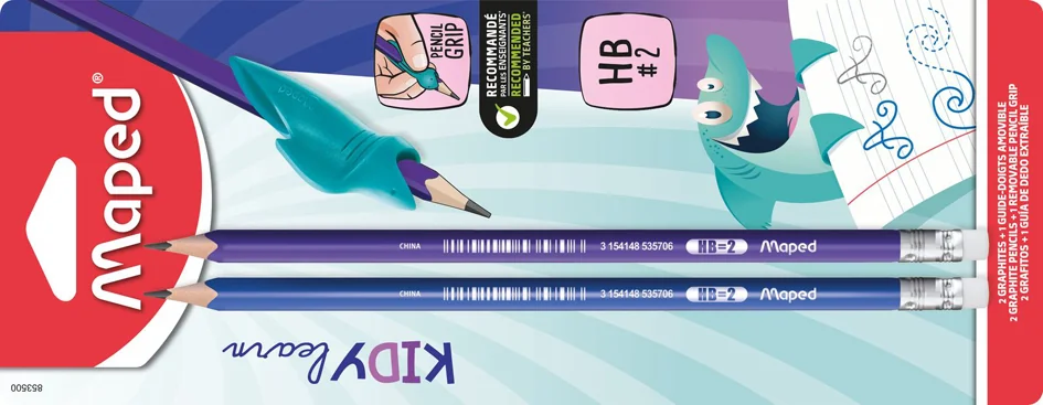 Maped Crayon de papier, avec gomme, HB, blister de 2 - OEM 853500