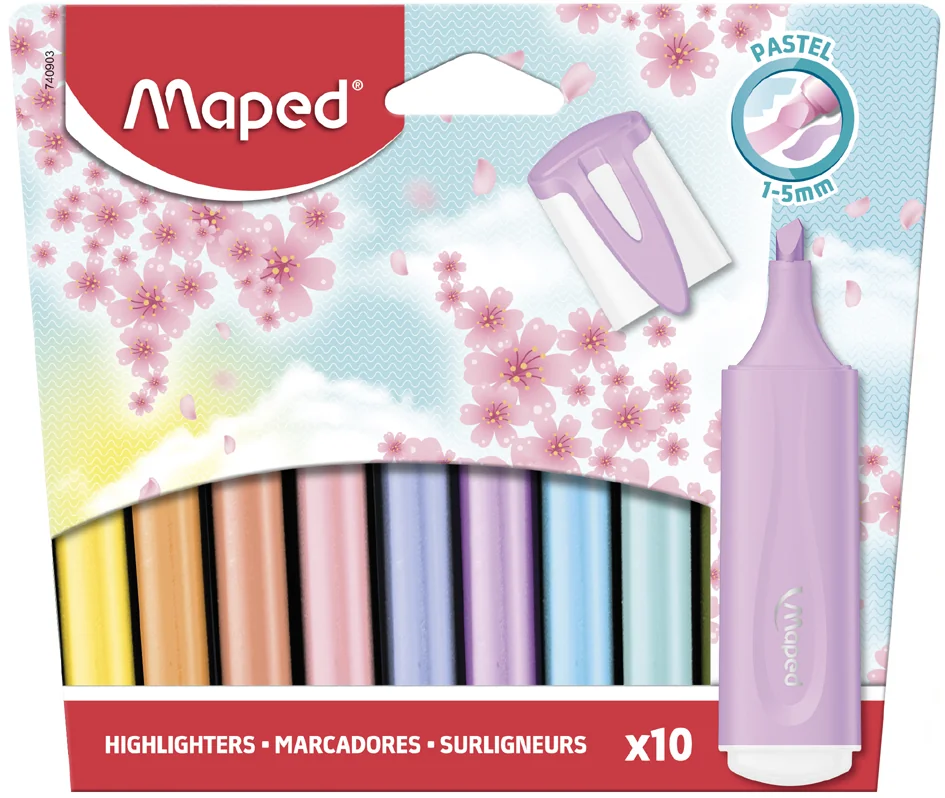 Maped Surligneur FLUO'PEPS PASTEL, blister de 6 - OEM 742558
