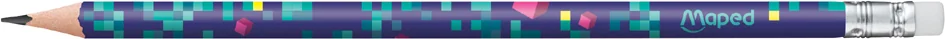 Maped Crayon de papier PIXEL PARTY, avec gomme, HB - lot de 12 - OEM 851817