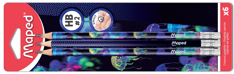 Maped Crayon de papier DEEPSEA PARADISE, avec gomme, HB - OEM 851809