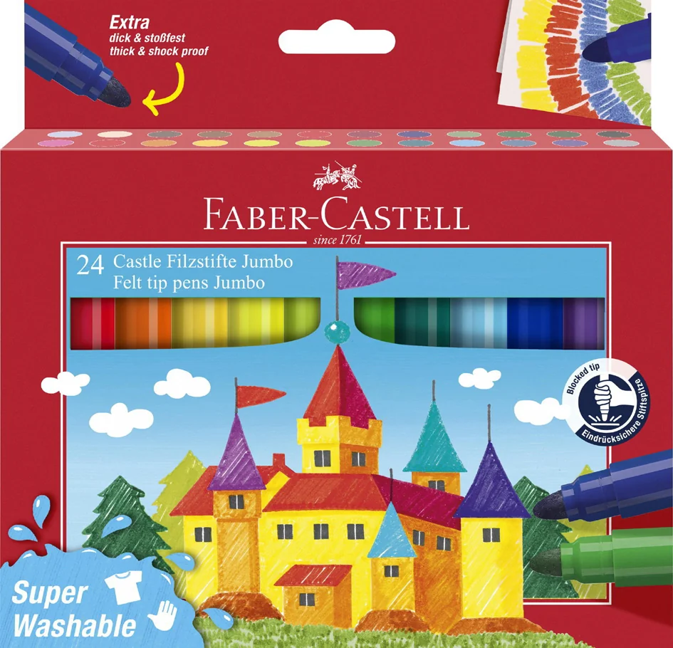 FABER-CASTELL Feutre JUMBO Superwashable, étui de 12 - OEM 154311 – Image 2