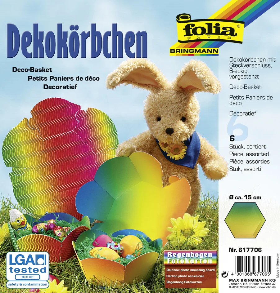 folia Panier déco en carton arc-en-ciel, diamètre: 150 mm - OEM 617706