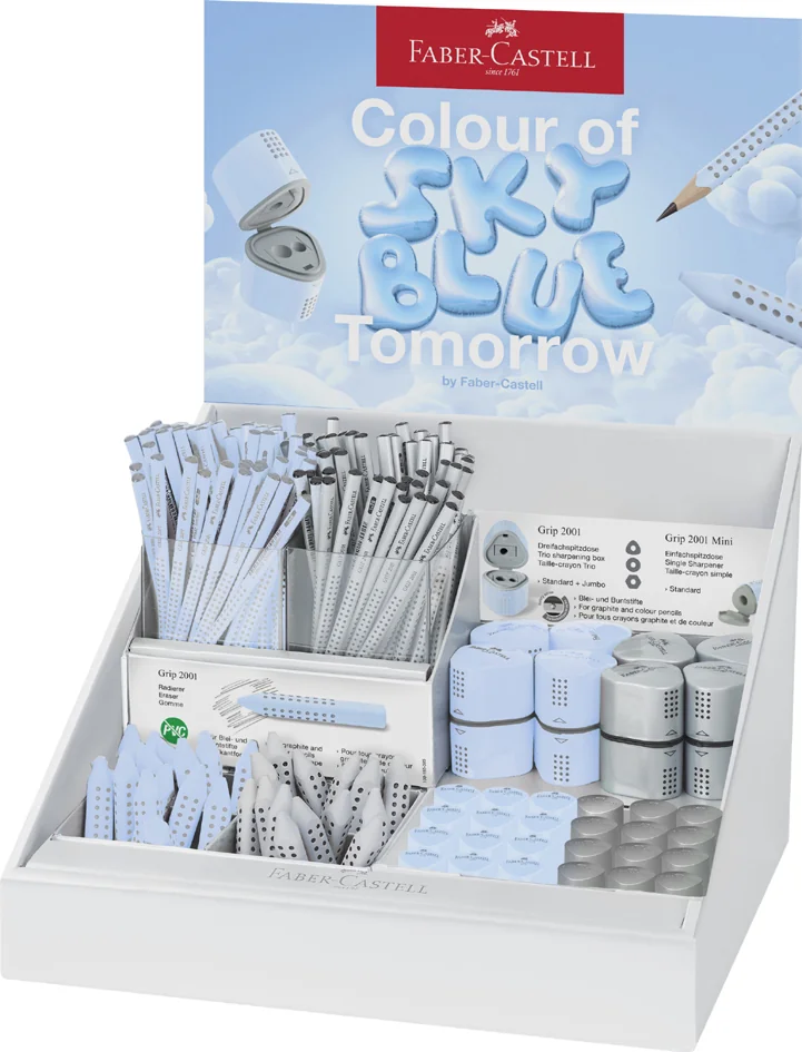FABER-CASTELL Présentoir familial GRIP 2001 bleu ciel/argent - OEM 202092