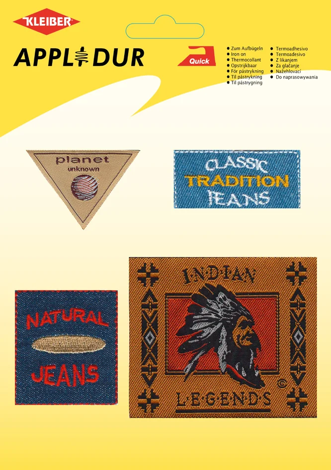 KLEIBER Assortiment d'applications 'Jeans', 4 motifs - OEM LM-0902A